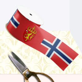 Noorse lint, embleem, patriottisch, Noorse vlag Satijnen Lint