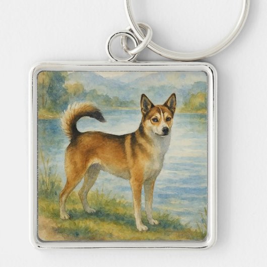 Noorse Lundehund Sleutelhanger (Voorkant)