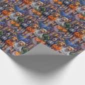 Noorse Lundehund Trick-or-Treating Halloween Cadeaupapier (Hoek)