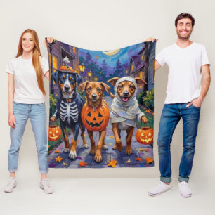 Noorse Lundehund Trick-or-Treating Halloween Fleece Deken