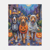 Noorse Lundehund Trick-or-Treating Halloween Fleece Deken (Voorkant)