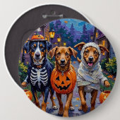 Noorse Lundehund Trick-or-Treating Halloween Ronde Button 6,0 Cm (Voorkant /achterkant)