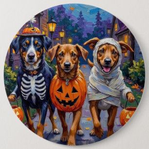 Noorse Lundehund Trick-or-Treating Halloween Ronde Button 6,0 Cm