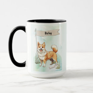 Noorse Lundehund Waterverf Gepersonaliseerde Hond Mok