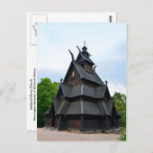 Noorse middeleeuwse Stave-kerk Briefkaart (Voorkant / Achterkant)