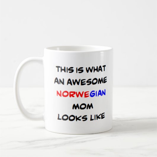 Noorse moeder, geweldig koffiemok (Links)