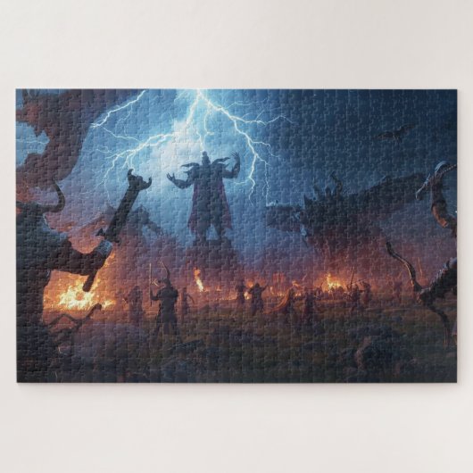 Noorse mythologie slagveld legpuzzel (Horizontaal)