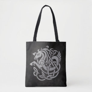 Noorse mythologische paardenknoopontwerp tote bag