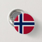 Noorse nationale vlag ronde button 3,2 cm (Voorkant /achterkant)