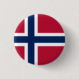 Noorse nationale vlag ronde button 3,2 cm