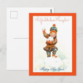  Noorse nieuwjaarsjongen met Sneeuwballen Nice Briefkaart (Voorkant / Achterkant)