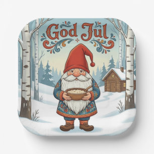 Noorse Nisse God Jul Kerst Papieren Borden Bordje
