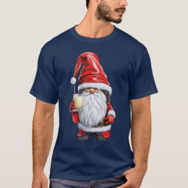 Noorse Nisse Kabouter Gonk met een glas eierpunch  T-shirt