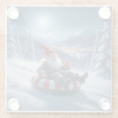 Noorse Nisse sleeën, coaster Glazen Onderzetter (Achterkant)