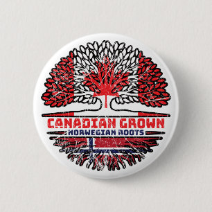 Noorse Noorse Canadese vlag voor bomen in Canada Ronde Button 5,7 Cm