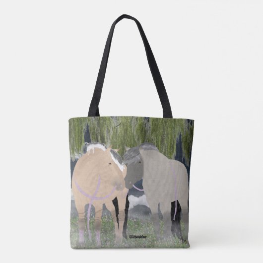 Noorse paarden tote bag (Achterkant)