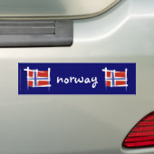 Noorse penseelvlag bumpersticker (Op auto)