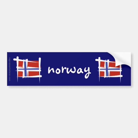 Noorse penseelvlag bumpersticker (Voorkant)