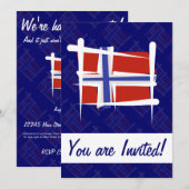 Noorse penseelvlag kaart (Voorkant / Achterkant)