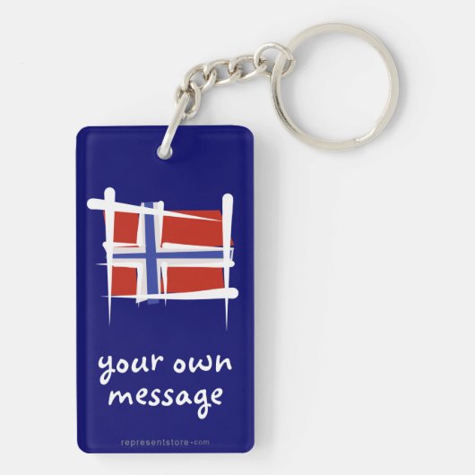 Noorse penseelvlag sleutelhanger (achterkant)