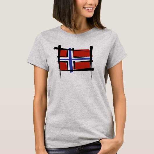 Noorse penseelvlag t-shirt (Voorkant)