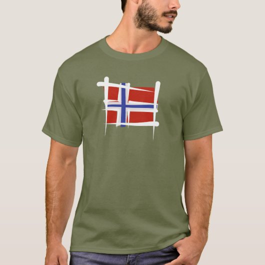 Noorse penseelvlag t-shirt (Voorkant)