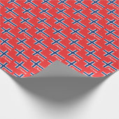 Noorse rappelpapier, Noorse vlag patriottisch Cadeaupapier (Hoek)