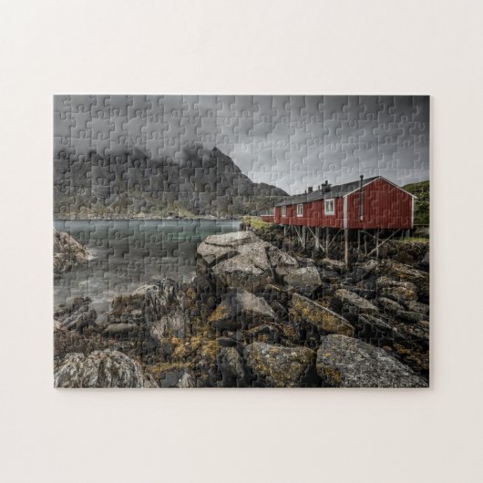 Noorse Rode Cabine Legpuzzel (Horizontaal)