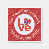 Noorse rode Love Flag gepersonaliseerd Servetten (Voorkant)