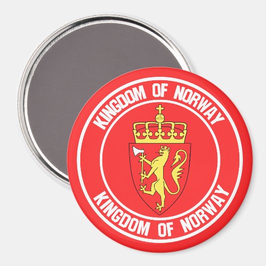 Noorse Ronde Emblem Magneet (Voorkant / Achterkant)