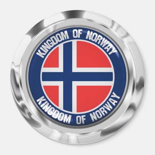 Noorse Ronde Emblem Magneet (Voorkant)