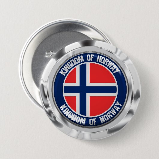 Noorse Ronde Emblem Ronde Button 7,6 Cm (Voorkant /achterkant)