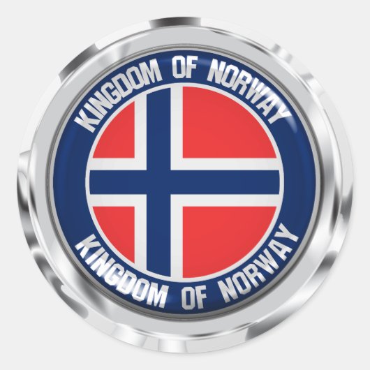 Noorse Ronde Emblem Sticker (Voorkant)