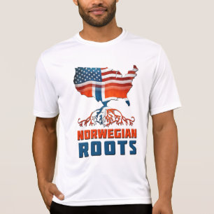 Noorse roots Amerikaanse vlag erfgoed T-shirt