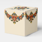 Noorse Rosemaling Bruiloft Bedankdoosjes (Voorkant Zijde)