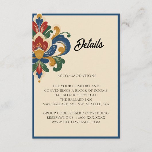 Noorse Rosemaling Bruiloft | Details Bijlage (Voorkant)