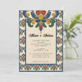 Noorse Rosemaling | Bruiloft Kaart (Staand voorkant)