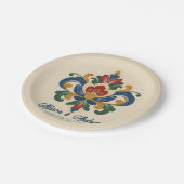 Noorse Rosemaling Bruiloft Papieren Bordje (Gekanteld)