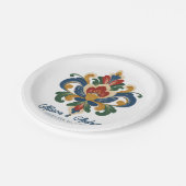 Noorse Rosemaling Bruiloft Papieren Bordje (Gekanteld)