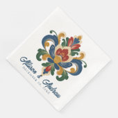 Noorse Rosemaling Bruiloft Servet (Hoek)