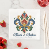 Noorse Rosemaling Bruiloft Servet (Insitu)