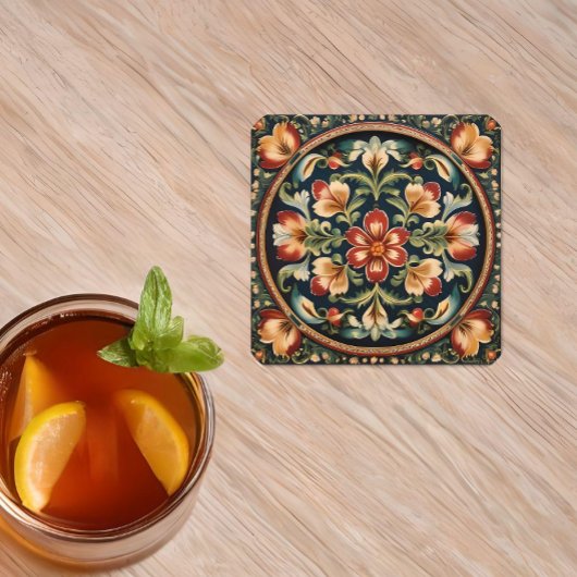 Noorse Rosemaling decoratieve volksaard Kartonnen Onderzetters