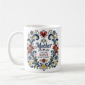 Noorse Rosemaling Moeder Mok - Elegante Bloem F (Links)