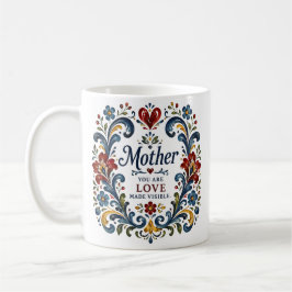 Noorse Rosemaling Moeder Mok - Elegante Bloem F