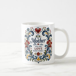 Noorse Rosemaling Moeder Mok - Elegante Bloem F