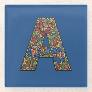 Noorse Rosemaling Noorwegen Initiele Onderzetter