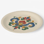 Noorse Rosemaling Papieren Bordje (Gekanteld)