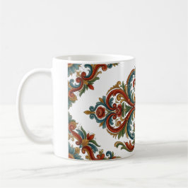 Noorse Rosemaling Patroon Mok met Elegante Symmetr