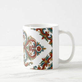 Noorse Rosemaling Patroon Mok met Elegante Symmetr