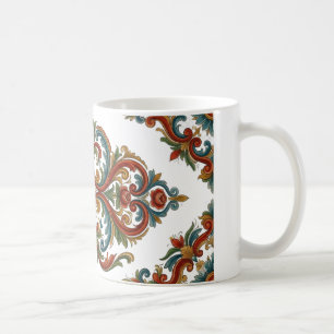 Noorse Rosemaling Patroon Mok met Elegante Symmetr
